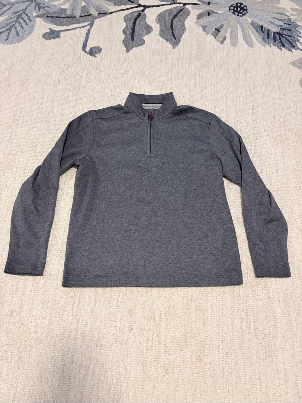 Johnston & Murphy Men's Quarter-Zip Long Sleeve Sweater - Gray